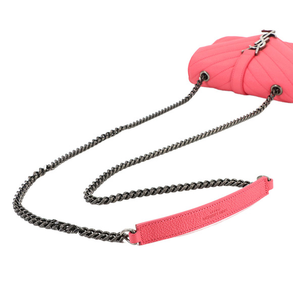 Saint Laurent Baby Chai Chain Shoulder Bag in Pink Leather (399289) - Picture 5 of 10